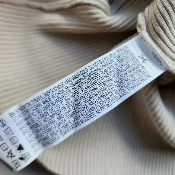 FOREVER 21 Women's Ribbed Textured Cutout Midi Dress Beige Pullover Sz M - Picture 14 of 14